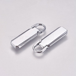 合金ジッパープラー  服飾材料  メッキクロームカラー  28.5mm  穴：5x5.5mm&nbsp;PALLOY-WH0065-14A-03
