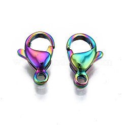 イオンプレーティング（IP）304ステンレススチールカニカン  虹色  13x8x4mm  穴：1.6mm&nbsp;STAS-S119-004B