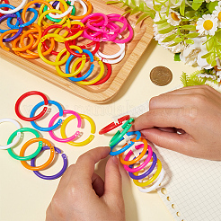 112Pcs 8 Colors Plastic Loose Leaf Binder Rings&nbsp;FIND-SP0002-92