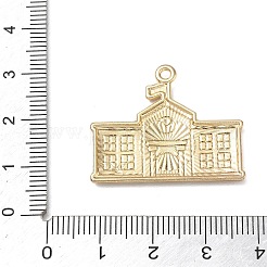 エナメルペンダントと合金  学校建築のチャーム  カドミウムフリー＆ニッケルフリー＆鉛フリー  ゴールドカラー  ホワイト  25x30x2mm  穴：1.6mm&nbsp;AL-CBAE84A-02F-01