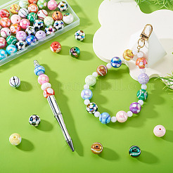 50Pcs 5 Styles Sport UV Plating Acrylic Beads Sets&nbsp;OACR-TA0004-14