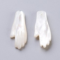 マザーオブパールシェルペンダント  ヤシ  21.5x8.5x3mm  穴：0.9mm  2個/セット&nbsp;SSHEL-L017-011