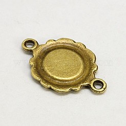 Tibetan Style Link Cabochon Bezel Settings&nbsp;TIBEP-0578-AB-FF