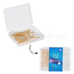 304ステンレススチールボールヘッドピン  混合サイズ  ビーズコンテナ付  ゴールドカラー  6.8x5.2x1.1cm  約120個/箱&nbsp;STAS-UN0001-82G