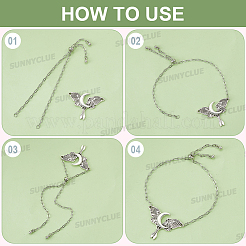 8Pcs 2 Colors 2.5MM 304 Stainless Steel Paperclip Chain Slider Bracelet Making&nbsp;STAS-SC0021-13