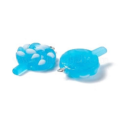 Frosted Luminous Resin Pendants&nbsp;RESI-G046-10P