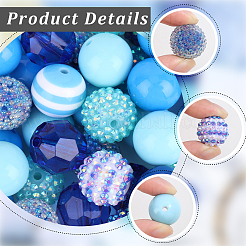 DIYジュエリー作成キット  アクリル＆レジンビーズ入り  ミックスカラー  19~20x18~20mm  穴：2~3mm&nbsp;DIY-PA0001-91A