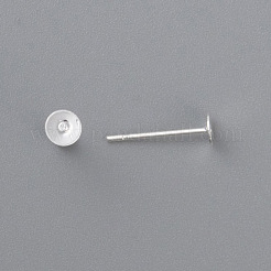 304ステンレススチールスタッドピアス金具  フラットラウンド  銀  4x0.3mm  ピン：0.7mm&nbsp;STAS-H436-24S-4mm
