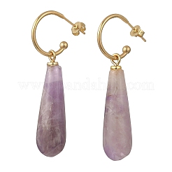 Natural Green Aventurine/Rose Quartz/Amethyst/Agate/Tiger Eye Dangle Earrings&nbsp;EJEW-JE07331
