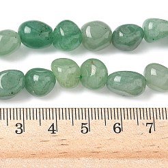 天然石グリーンアベンチュリンビーズ連売り  ナゲットの転がった石  10~14x9~10x8~9mm  穴：1mm  約35~36個/連  15.63''~15.79''（39.7~40.1センチメートル）&nbsp;G-C038-02A-01