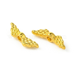 100個の合金ビーズ  カドミウムフリー＆ニッケルフリー＆鉛フリー  天使の翼  ゴールドカラー  12x3x3mm  穴：1.5mm&nbsp;FIND-FS0002-45