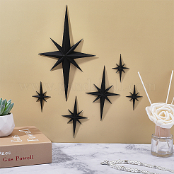 6Pcs Plastic Self Adhesive Wall Stickers&nbsp;DIY-WR0005-34C