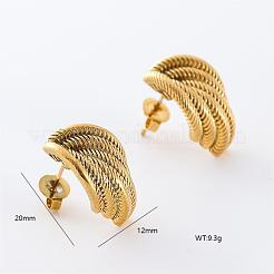3 Pairs Stainless Steel Textured Stud Earrings&nbsp;CO5083