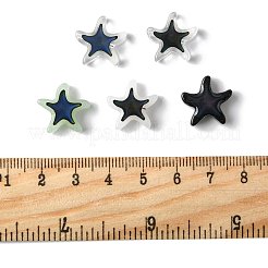 20個4色ガラスビーズ  温度感知色変化ビーズ  スター  ミックスカラー  14.5x16x5mm  穴：0.7mm  4個/カラー&nbsp;GLAA-FS0002-49