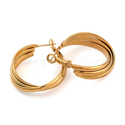 304 Stainless Steel Three Layer Hoop Earrings for Women&nbsp;EJEW-Z057-10G