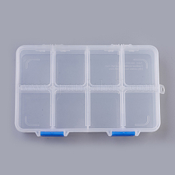 オーガナイザー収納プラスチックボックス  長方形  透明  16.3x10.7x3cm  1つのコンパートメントさ：4.5x3.8cm  8区画/ボックス&nbsp;CON-WH0026-01