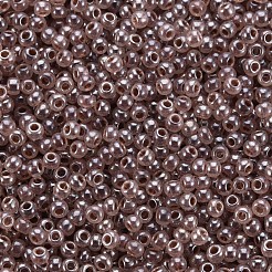 12/0個の模造ヒスイガラスシードビーズ  不透明色の光沢  ラウンド  ロージーブラウン  2x1.5mm  穴：1mm  約40000個/ポンド&nbsp;SEED-S049-A-012