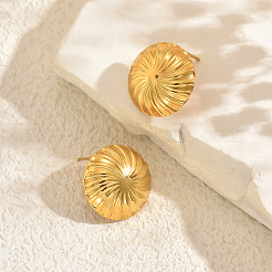 Stainless Steel Half Round Stud Earrings&nbsp;PB2657
