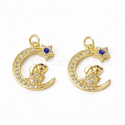 Brass Micro Pave Cubic Zirconia Pendants&nbsp;KK-E068-VB008