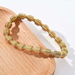 女性用304ステンレススチールストレッチバングル  ゴールドカラー  1/4インチ（0.75cm）  内径：2-1/8インチ（5.25cm）&nbsp;LS-BJEW-P315-02F-G