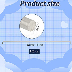 304ステンレススチールソリッドバー  金属丸棒  ステンレス鋼色  300x5mm&nbsp;FIND-WH0423-67B