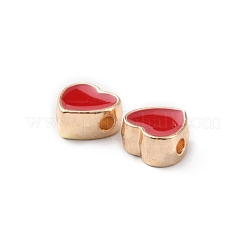 Light Gold Plated Alloy Enamel Beads&nbsp;ENAM-WH0001-25A