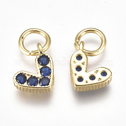 Brass Micro Pave Cubic Zirconia Charms&nbsp;ZIRC-F111-08G-02