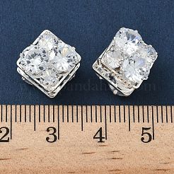 Brass Micro Pave Cubic Zirconia Beads&nbsp;KK-S336-07S-C