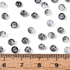 内側が透明な色のガラスシードビーズ  ラウンド  ホワイト  4x3mm  穴：1.4~1.5mm  約：7500個/ 450 G&nbsp;SEED-T007-19A-10