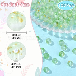 100Pcs Frosted Baking Paint Glass Beads&nbsp;DGLA-YW0001-36H
