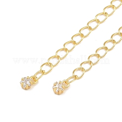 Brass Micro Pave Cubic Zirconia Ends with Chain&nbsp;KK-H480-57G