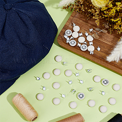 24 Bags Flat Round Cloth Cap Nail Buttons&nbsp;BUTT-BC0001-21E