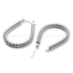 Non-Tarnish 304 Stainless Steel Teardrop Hoop Earrings&nbsp;EJEW-B023-04P
