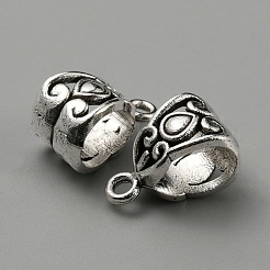 合金ハンガーベイル  チューブベイル  アンティークシルバー  13.5x8.5x8.5mm  穴：1.6mm  内径：8x6mm&nbsp;FIND-WH0427-28AS