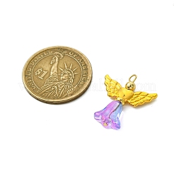 ガラスチャーム  合金ビーズで  天使  ミックスカラー  25x21.5x6mm  穴：1.5mm  10個/セット&nbsp;PALLOY-JF03311-02