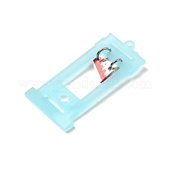 ハロウィン不透明アクリルパーツ  鉄のリング付き  ギロチン  ミックスカラー  45x23x2mm  穴：1.6mm&nbsp;IFIN-P041-01P-M