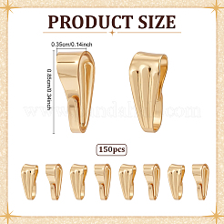 304ステンレススチールスナップオンベイル150個  18KGP本金メッキ  8.5x3.5x4mm  インナー：3x8mm&nbsp;STAS-ME0002-39