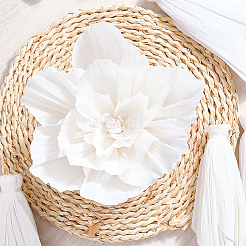 クレープ紙造花5個  結婚式のお祝いの装飾のために  ホワイト  16.7x6cm&nbsp;DIY-WH20007-272A