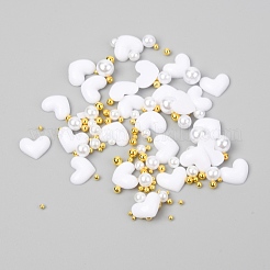 Heart Plastic Cabochons Nail&nbsp;MRMJ-I001-04B-G