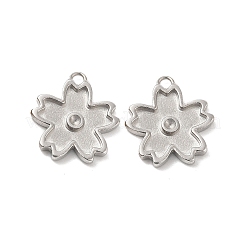 Non-Tarnish 304 Stainless Steel Pendant Rhinestone Settings&nbsp;STAS-F284-24P