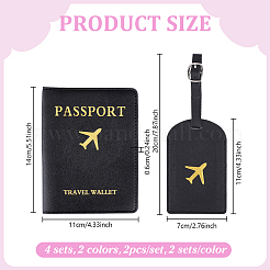 8Pcs 2 Colors PU Leather Luggage Tag and Passport Cover Sets&nbsp;AJEW-GO0002-74