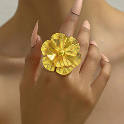 Luxurious Iron Hollow Flower Wedding Cuff Ring for Bride&nbsp;VO5692