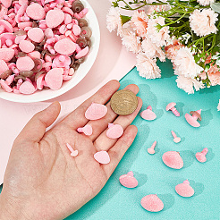 140セット5スタイルのプラスチックフロッキングクラフト安全鼻  スペーサー付き  diyの人形のおもちゃアクセサリー  ピンク  9.5~16.5x7~22mm&nbsp;DIY-PH0013-71C