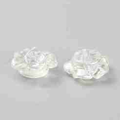透明プラスチックビーズ  ABカラーメッキ  ローズ  クリアAB  11.5x12x5mm  穴：1.5mm&nbsp;KY-WH0049-02A