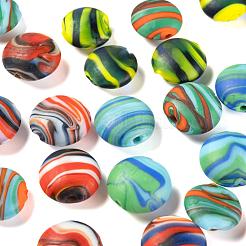40Pcs 4 Colors Handmade Frosted Lampwork Beads&nbsp;LAMP-LS0001-07