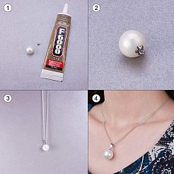 ABSプラスチックパール調ビーズ  片穴ビーズ  ラウンド  ホワイト  13.5x7x3cm  5~12mm  半分穴：1~1.6mm  220個/セット&nbsp;OACR-PH0001-15