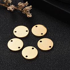 201 ステンレススチールリンクコネクター  手動研磨  フラットラウンド  ゴールドカラー  10x1mm  穴：1mm&nbsp;STAS-S105-T613-2-10