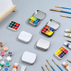 蓋付き鉄箱12個  水彩オイルパレット  プラスチック水彩油絵パレット12個  長方形  ミックスカラー  51x62.5x16mm&nbsp;DIY-NB0016-34
