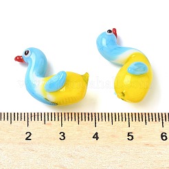 アヒルのホームデコレーション  手作りランプワーク表示の装飾  きいろ  24~25x13.5x19~19.5mm&nbsp;LAMP-D301-09