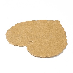 100 個の空白のクラフト紙ギフトタグ  ウェーブの愛の形  バリーウッド  5.35x5.95x0.05cm  穴：4mm&nbsp;CDIS-B001-02A
